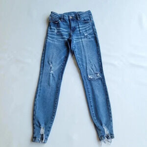 Celebrity Pink Denim Jeans Jeggings The Rider Junior Blue Ripped Cut Off 3 / 26